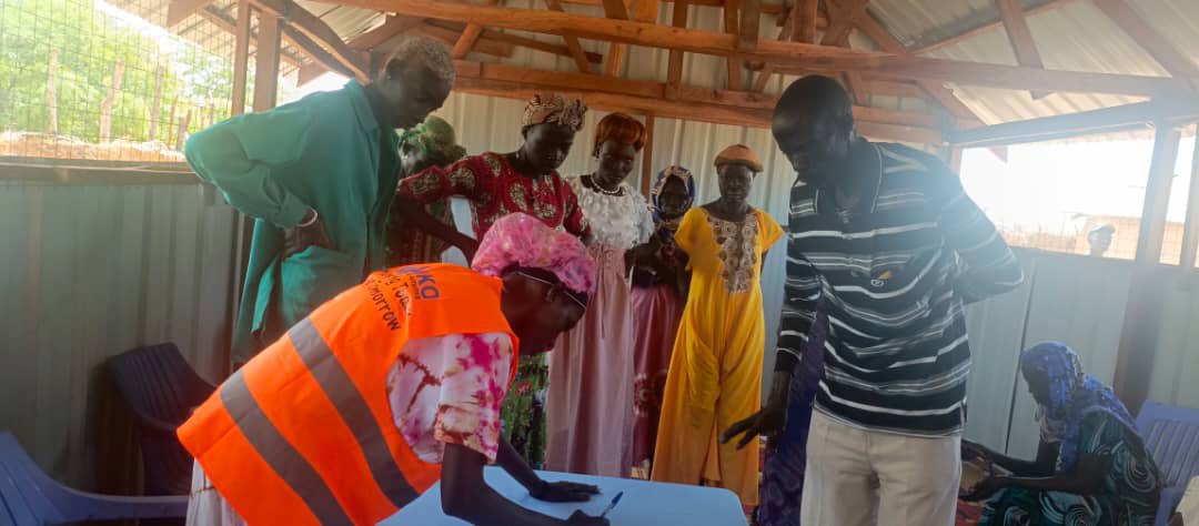 Clean water access borehole South Sudan community
